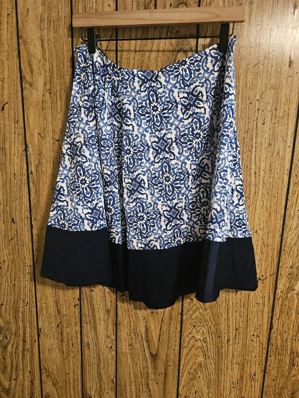 MILLY FOR DESIGNATION Blue Tile Grecion A Line Skirt - Medium